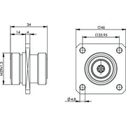 Telegärtner - Koax-Kupplung 7-16-Kupplung (F-F) 100024548 50Ohm m.Flansch