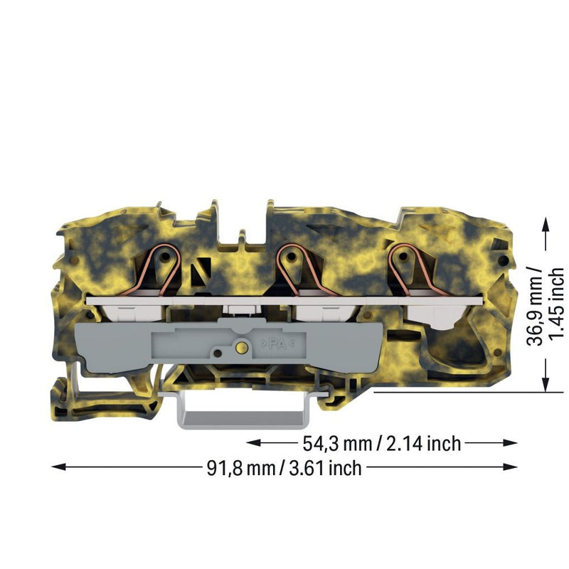 WAGO - Durchgangs-Reihenklemme 3-Leiter-Durchgangsklemme 2016-1301/000-053 16mm² − 20 Stück