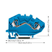 WAGO - Durchgangs-Reihenklemme Durchgangsklemme 782-604 0,2-6mmq blau