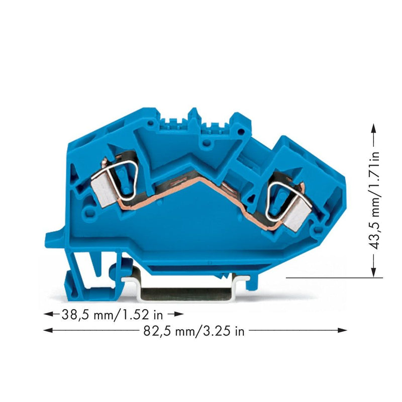 WAGO - Durchgangs-Reihenklemme Durchgangsklemme 782-604 0,2-6mmq blau
