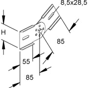 Rico - Verbinder für Kabeltragsystem Gelenkverbinder 151E11-C 60mm Holm