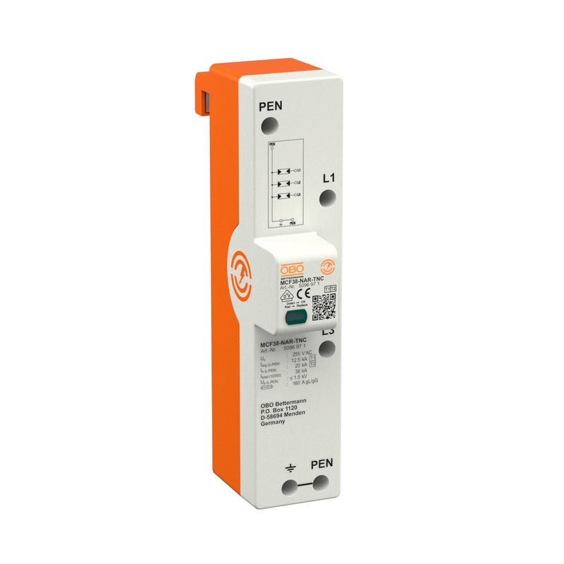 OBO Bettermann - Blitzstromableiter für Energietechnik LightningController Rail MCF38-NAR-TNC 3-pol. 255V