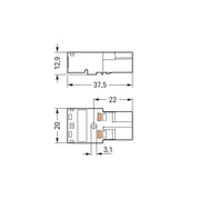 WAGO - Steckverbinder für steckbare Gebäudeinstallation Stecker 2-polig 770-252/060-000 Kod. B,grau − 100 Stück