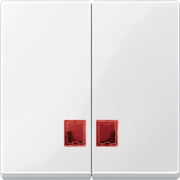 Merten - Abdeckung/Bedienelement für Installationsschalterprogramme Doppelwippe pws/gl MEG3456-0319 mit Fenster (rot)