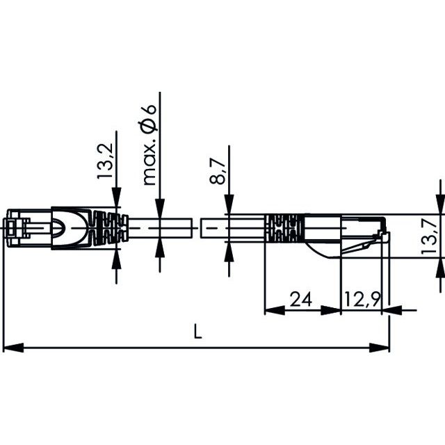 Telegärtner - Patchkabel Kupfer Patchkabel S/FTP 6A 100009336 gr 13,5m