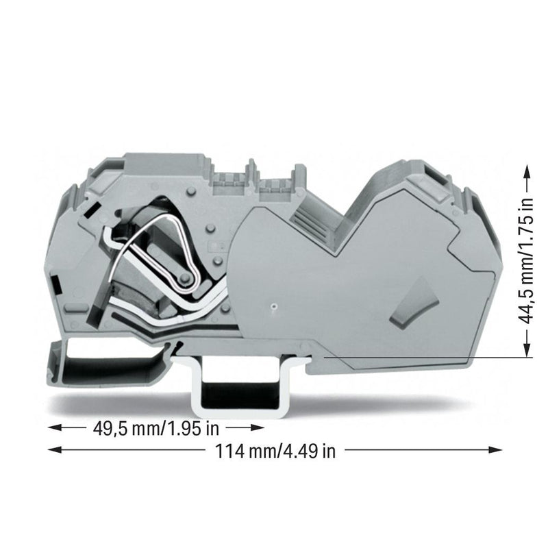 WAGO - Durchgangs-Reihenklemme Durchgangsklemme 785-601 35,0 qmm, grau