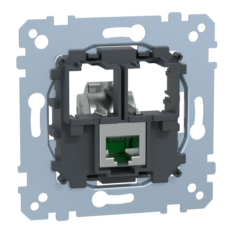 Merten - Kommunikationsanschlussdose Kupfer Tragplatte 1fach MEG4576-0021 m. RJ45 Cat6A STP