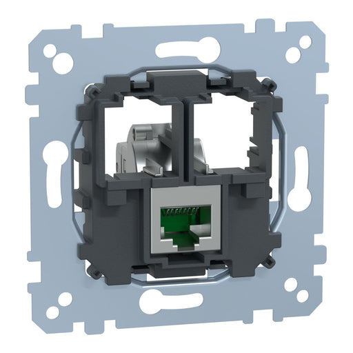 Merten - Kommunikationsanschlussdose Kupfer Tragplatte 1fach MEG4576-0021 m. RJ45 Cat6A STP