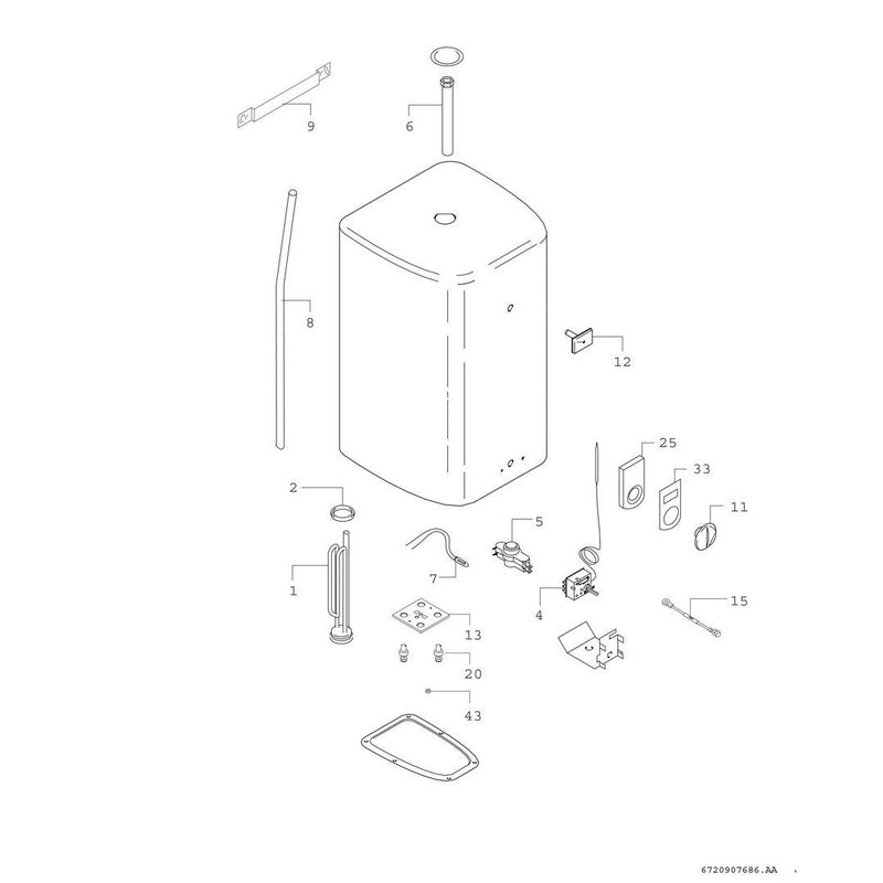 Bosch Thermotechnik - Warmwasserspeicher elektrisch Warmwasserspeicher TR3500T 50 B 50L