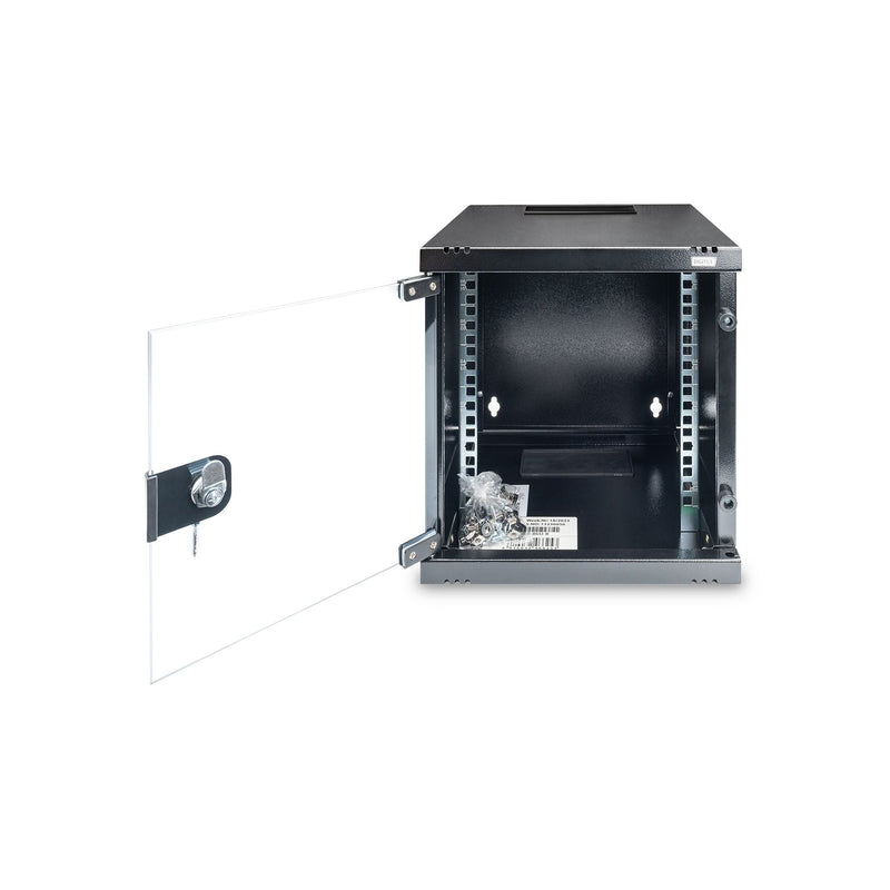 DIGITUS - Netzwerk-/Serverschrank Wandschrank 6HE DN-10-06U-B RAL9005 300mm tief