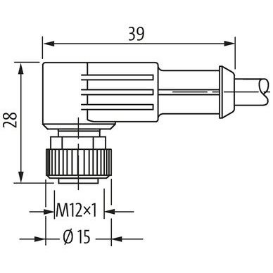 Murrelektronik - Konfektioniertes Sensor-Aktor-Kabel PUR5x0.34grUL/CSA+schleppk 7000-12441-2352000 M12 Bu.90° A-kod