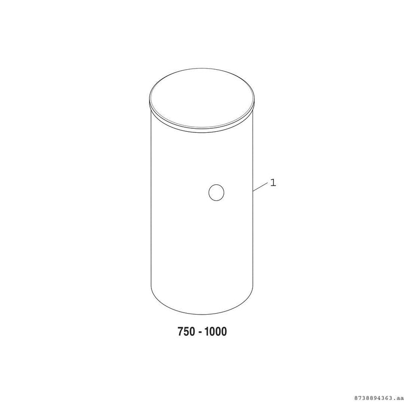 Bosch Thermotechnik - Speicher für Zentralheizung/Wärmepumpe Pufferspeicher BH1000-6ERZ1B STORA 965L, silber