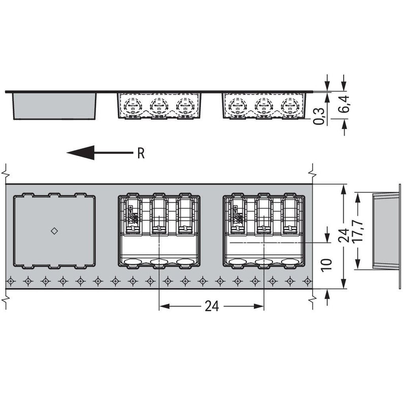 WAGO - Ein- und mehrpolige Klemmenleiste SMD-Leiterplattenklemme 2061-603/998-404 Drücker,1,5 mm²,weiß − 4050 Stück