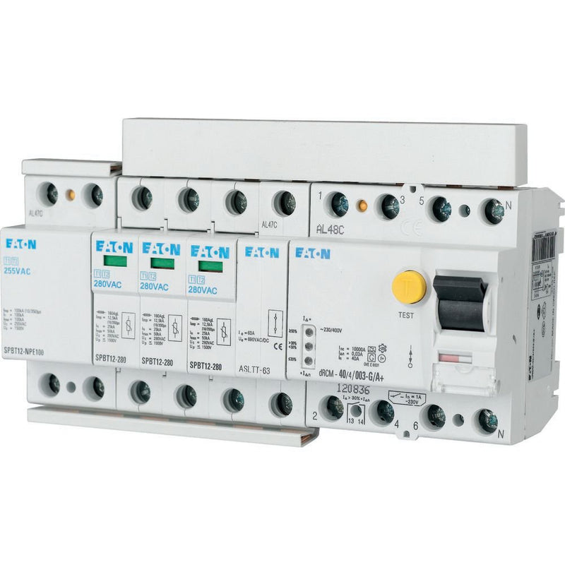 Eaton - Kombi-Ableiter für Energietechnik Überspannungsableiter-Set SPBT12-280-3+NPE/BB TN-S/TT-Set, 3+1p