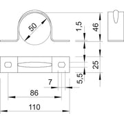 OBO Bettermann - Befestigungsschelle für Kabel/Rohre Befestigungsschelle 605 50 ALU − 25 Stück