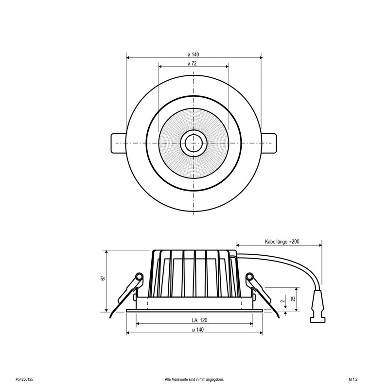 EVN Lichttechnik - Downlight/Strahler/Flutlicht LED-Deckenleuchte P54250125 schwenkbar