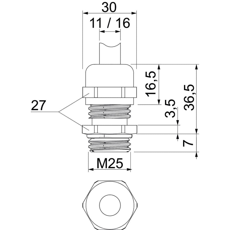 OBO Bettermann - Kabelverschraubung V-TEC VM25 EMV − 25 Stück