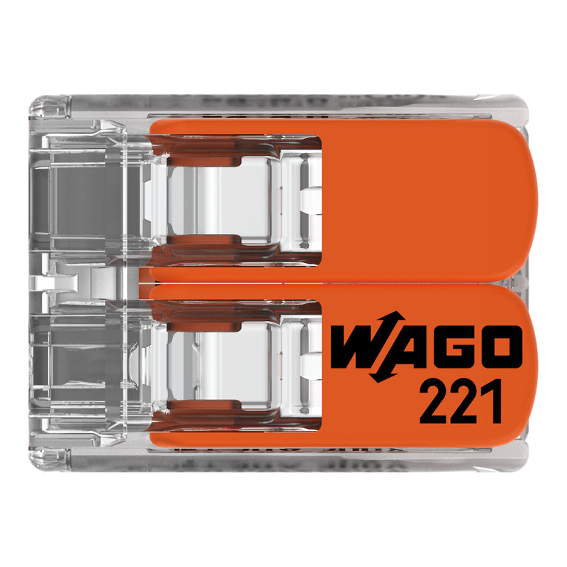 WAGO - Steckklemme Compact-Verbindungsklemme 221-612 2-Leiter bis 6qmm − 50 Stück