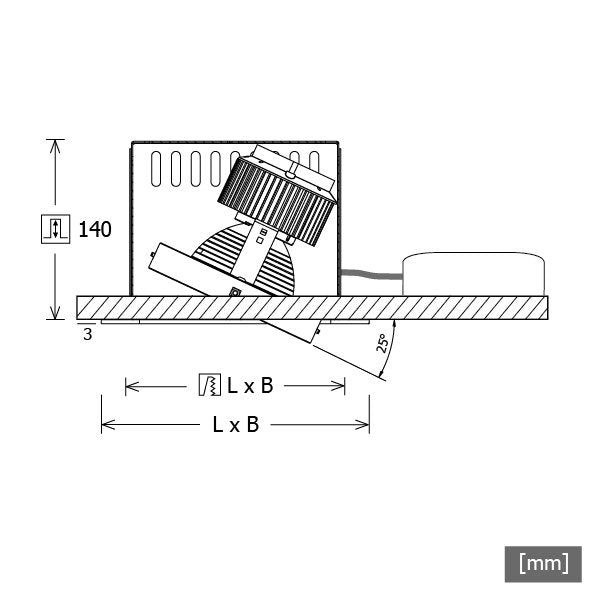 LTS Licht&Leuchten - Downlight/Strahler/Flutlicht LED-Einbaustrahler SCEKLP 20.3030.15 si Scene2 830 15° D140