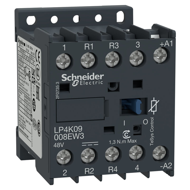 Schneider Electric - Leistungsschütz zum Schalten von Wechselstrom Schütz TeSys LP4-K LP4K09008EW3 4P 440V 20A 48V