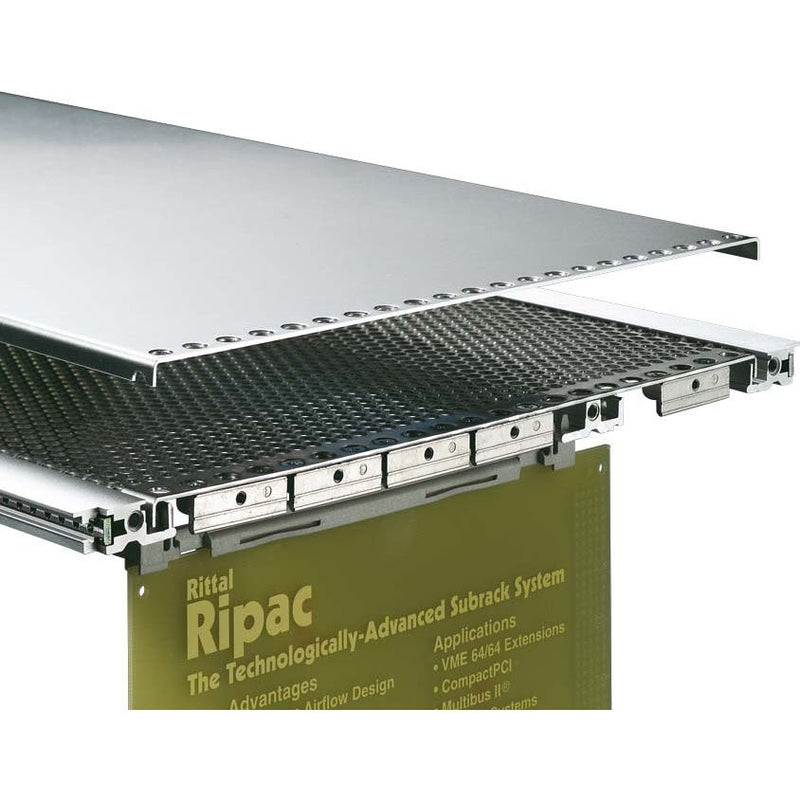 Heitec - Befestigungsteil für Baugruppe mit Rastermaß 482,6 mm (19 Zoll) Deckblech 1 belüftet 3685.851 84TE/202mm