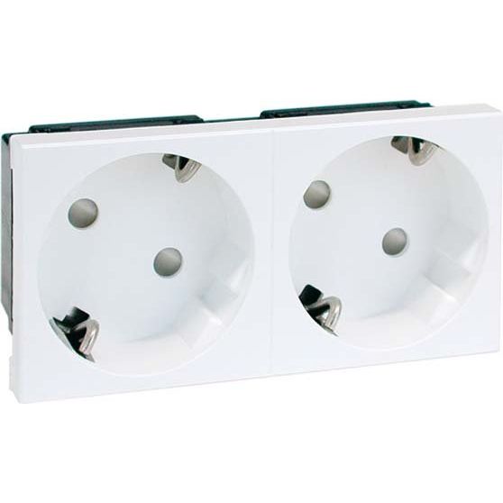 Peha - Schalter-/Steckdosenkombination SCHUKO-EB-Steckd.2-fachant D 6212.21 EMS SI WI 16A 250V 2-pol.33G