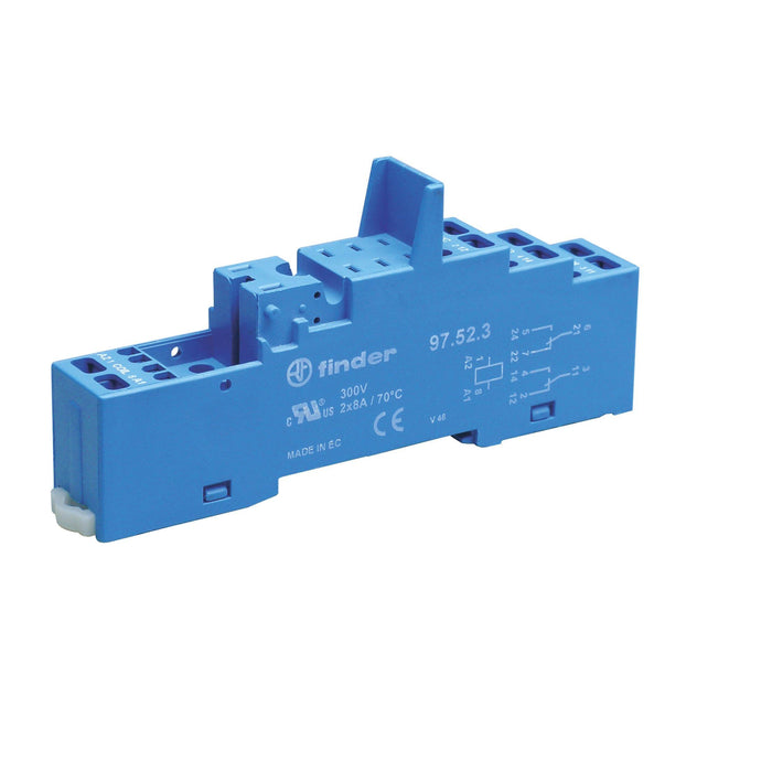 Finder - Relaissockel Zugfederklemmen-Fassung 97.52.30 für Relais 46.52  − 10 Stück
