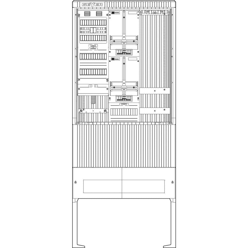 ABN - Zähler-Komplettschrank Zähleranschlusssäule SZ207ZL2400A 2 ZPAPZ Leerpl. 4pol