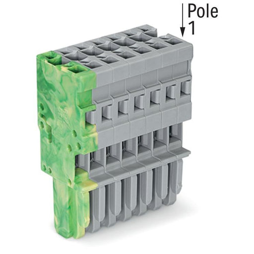 WAGO - Ein- und mehrpolige Klemmenleiste 1-Leiter-Federleiste 769-107/000-037 4mm²,gr/gn-ge − 25 Stück