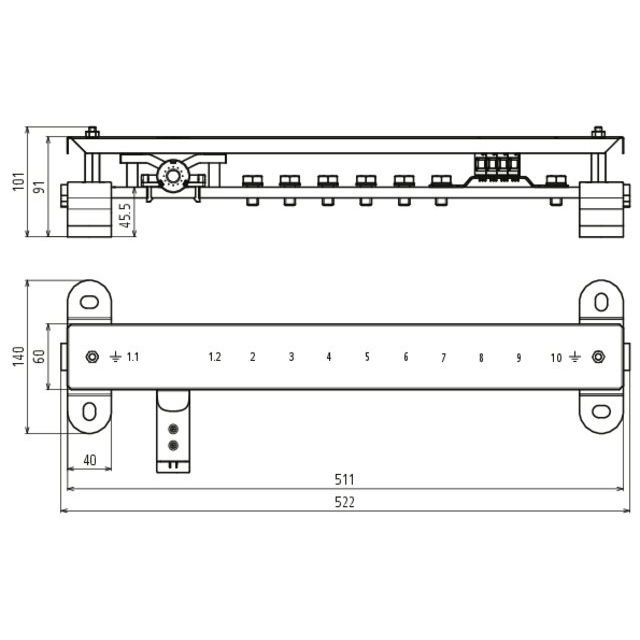 DEHN - Potentialausgleich-Schiene Potentialausgleichsschiene PAS EX 11AP SET