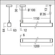 Zumtobel Group - Pendelleuchte LED-Pendelleuchte LINCOR DI #42950880 840, silber