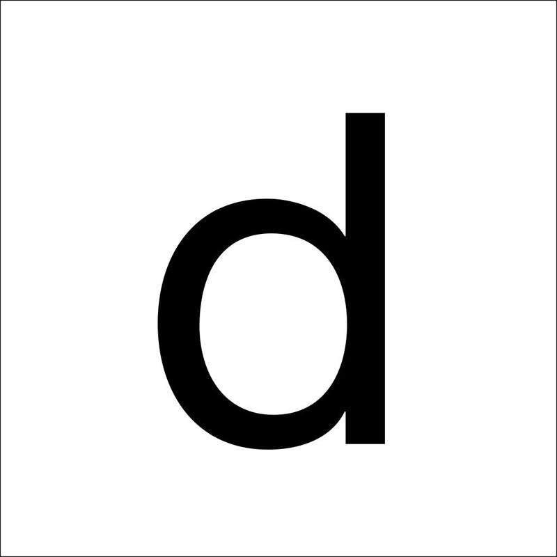 RZB - Beschriftung Buchstaben/Zahlen Buchstabe "d" 99221.003.D/K sw 60mm klein  − 1 Stück
