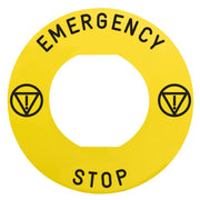 Schneider Electric - Bezeichnungsschild für Befehlsgeräte Schild 60 Not-Aus-Taster ZBY9330M EMERGENCY STOP − 10 Stück
