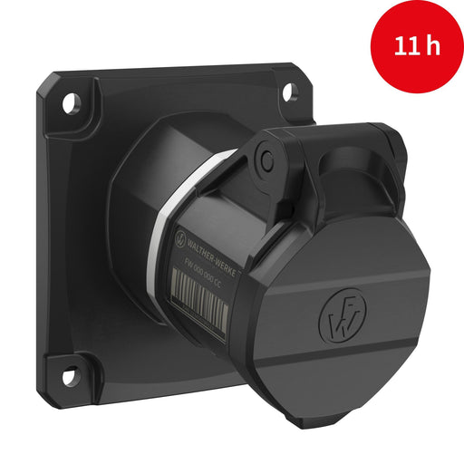 Walther Werke - CEE-Anbausteckdose (IEC 60309) CEE NEO Anbaudose FW510311CC schräg 1 6A 3P 11h