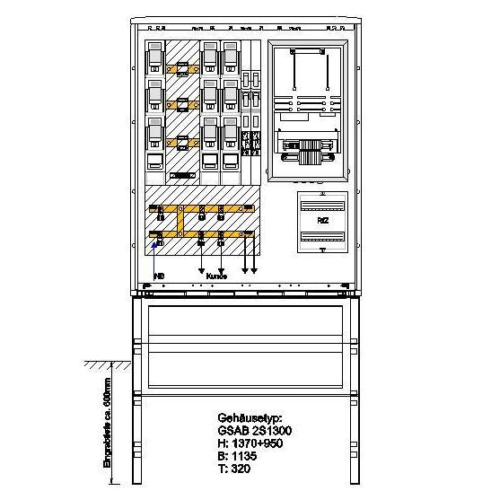 GSAB Elektrotechnik - Sicherungslasttrennschalter mit Gehäuse Wandlermessung 22.W250.E1A4 250A