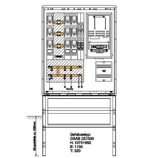 GSAB Elektrotechnik - Sicherungslasttrennschalter mit Gehäuse Wandlermessung 22.W250.E1A4 250A