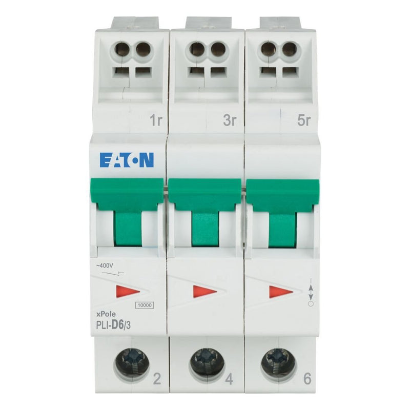 Eaton - Leitungsschutzschalter PLI-D6/3 D 6A, 3p Steckkl