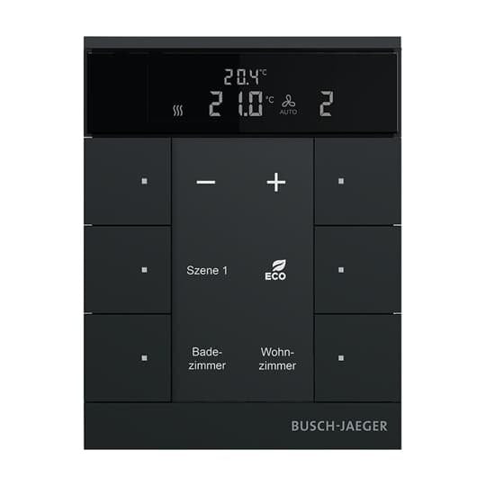Busch-Jaeger - Bussystem-Raumtemperaturregler HVAC-Slave-Gerät SBS/U6.0.11-885 6fach, BE, sw, matt