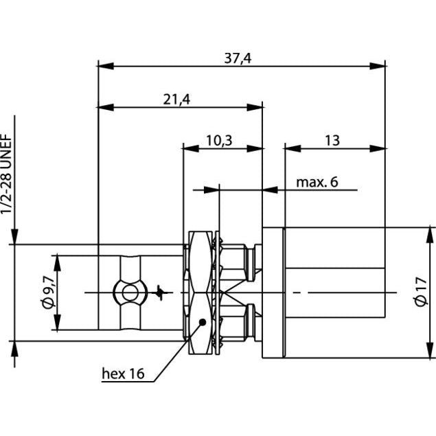 Telegärtner - Koax-Steckverbinder BNC-Kabeleinbaubuchse 100023374 50Ohm cr − 5 Stück