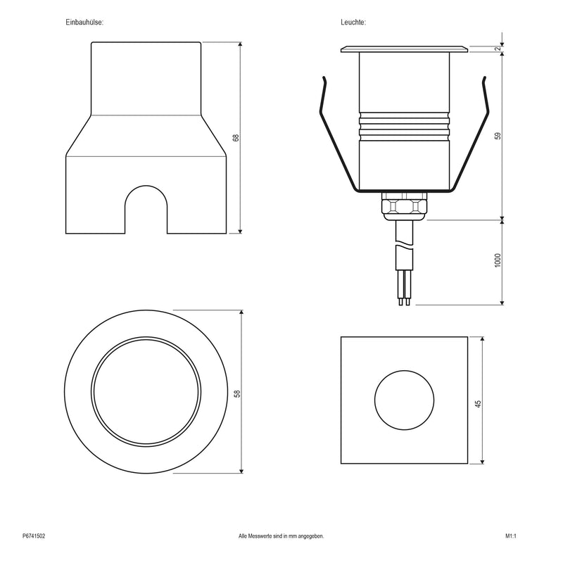 EVN Lichttechnik - Bodeneinbauleuchte P-LED Bodeneinbauleuchte P6741502 IP67 12V 1,5W 3000K