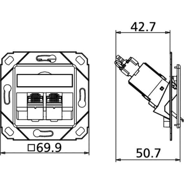 Metz Connect - Kommunikationsanschlussdose Kupfer Anschlussdose C6Amodul Upk 130B11D21102-E 2Port 180 Upk,rws − 10 Stück