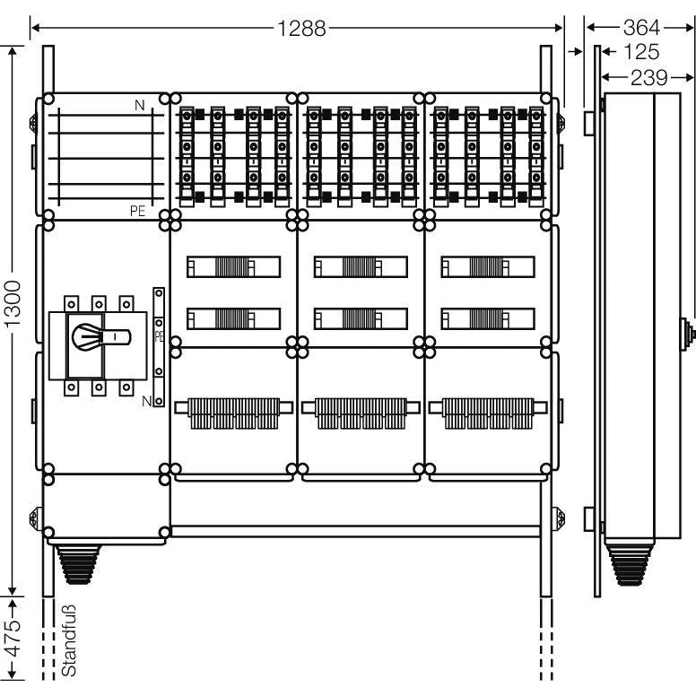 Hensel - Verteilerschrank für Energieversorgung Ladeverteiler Mi EV 22kW 12100 f.12 Ladep. a 22kW