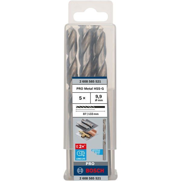 Bosch - Bohrer PRO Metal HSS-G 2608585521 Spiralbohrer 9,9 x