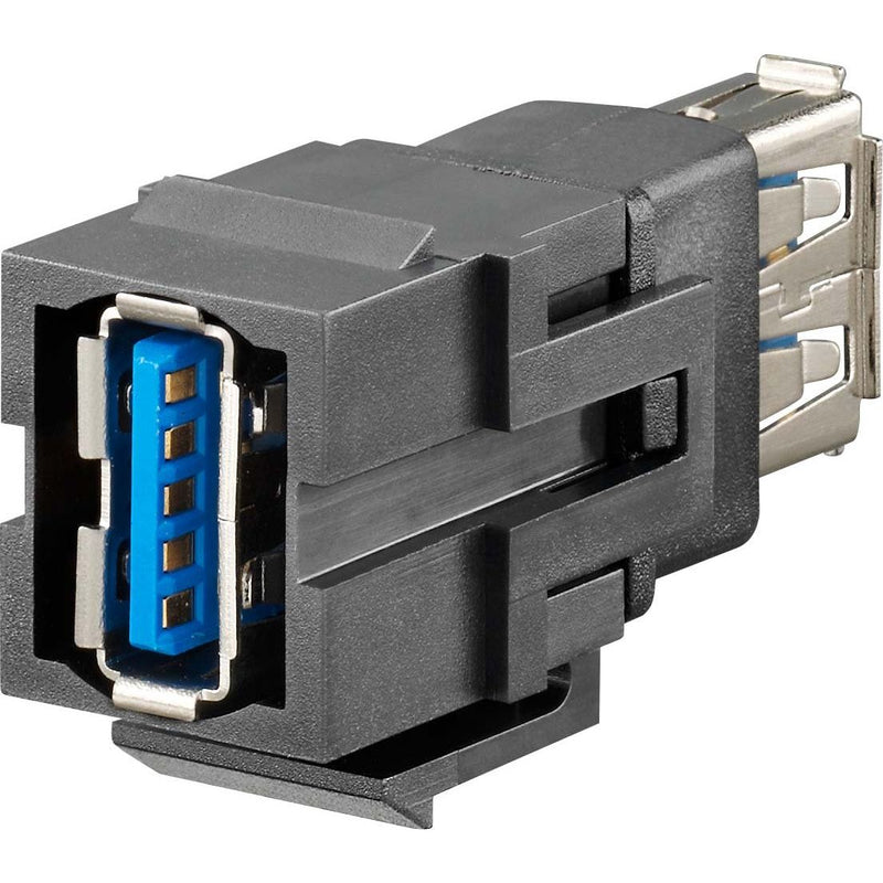 Rutenbeck - Einsatz/Abdeckung für Kommunikationstechnik Kommunikationsadapter KMK-USB 3.0 sw Keystone