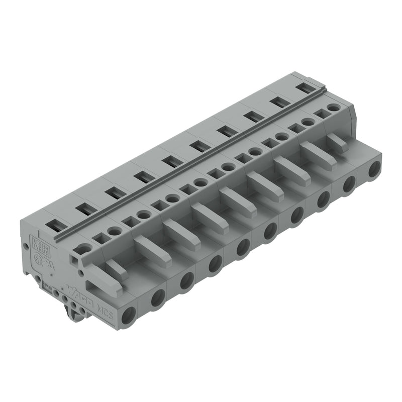 WAGO - Kabelsteckverbinder für Leiterplattensteckverbinder 1-Leiter-Federleiste 231-210/008-000 CAGECLAMP,2,5 mm²,gr − 25 Stück
