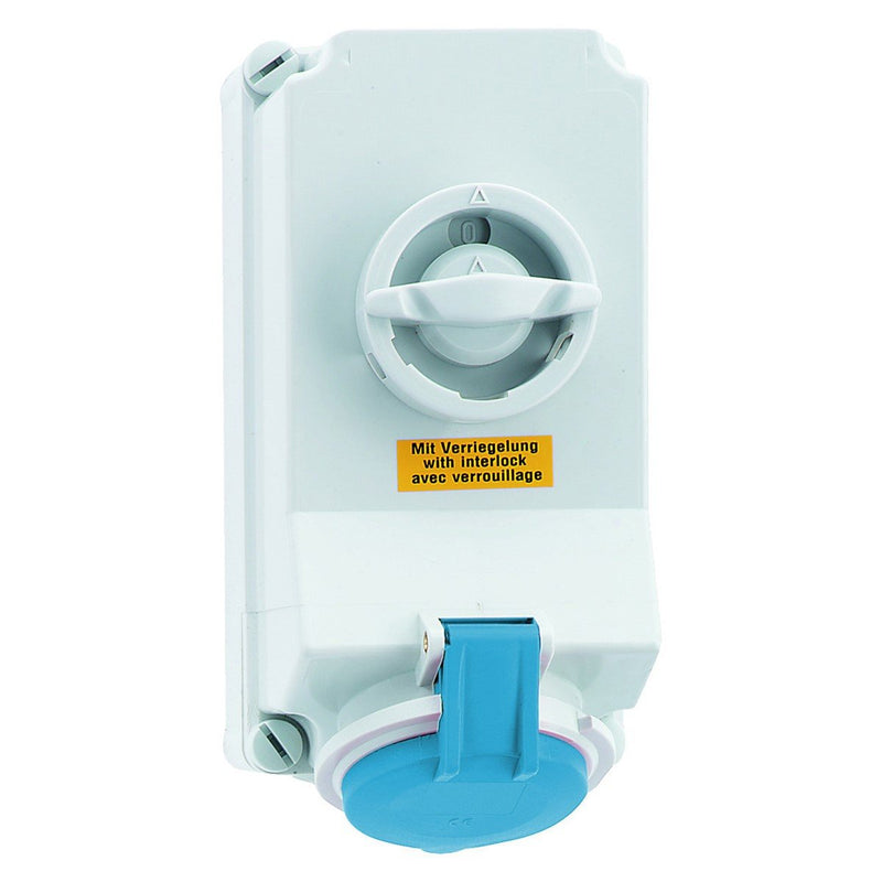 Bals Elektrotech - CEE-Steckdose abschaltbar, abgesichert (IEC 60309) Wandsteckdose abschaltbar 16097 verriegelt 32A 3p 2