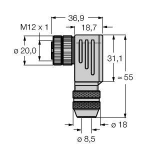 Turck - Rundsteckverbinder, feldkonfektionierbar (Industriesteckverbinder) Steckverbinder BMWS8251-8.5 konfektionierbar