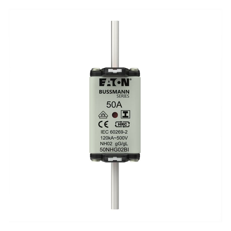 Eaton - Messersicherung Sicherungseinsatz Nieders. NH-SICHERU#50NHG02BI 50A AC 500V 120kA − 3 Stück