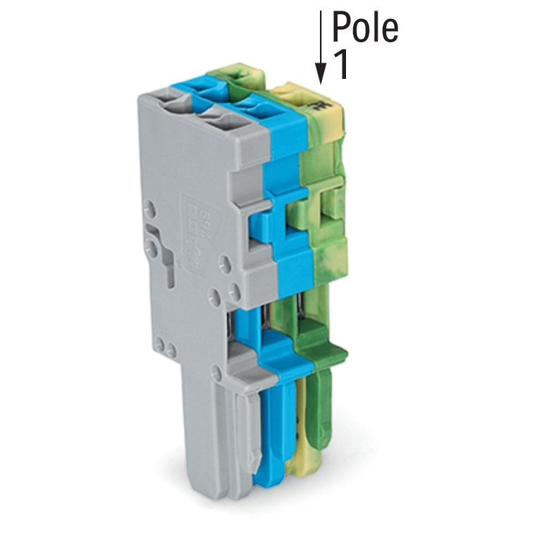 WAGO - Ein- und mehrpolige Klemmenleiste 1-Leiter-Federleiste 769-103/000-038 4mm²,gn-ge/bl/gr − 50 Stück