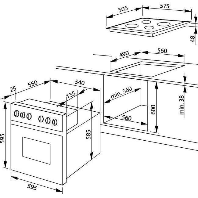 Amica - Herd EB-Herdset EHCX 933 000 S FusionDesign,60cm